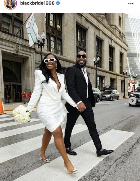 Courthouse Wedding Outfit Black Couple, Courthouse Wedding And Reception, Court House Wedding Outfits Women, Elopement Ideas Courthouse Dresses, Chic Courthouse Wedding, Courthouse Wedding Black Couple, Courthouse Dresses, Elopement Photography Courthouse, Civil Wedding Photoshoot