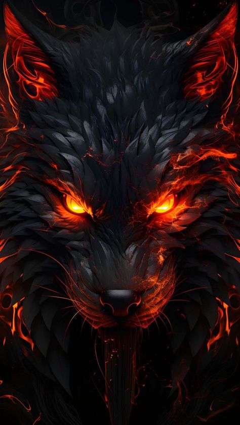 Halloween Wolf iPhone Wallpaper 4K - iPhone Wallpapers Wolf With Red Eyes, Angry Wolf, Shadow Wolf, Wolf Images, Wolf Artwork, Fantasy Wolf, Wolf Tattoo Design, Eyes Wallpaper, Wolf Spirit Animal