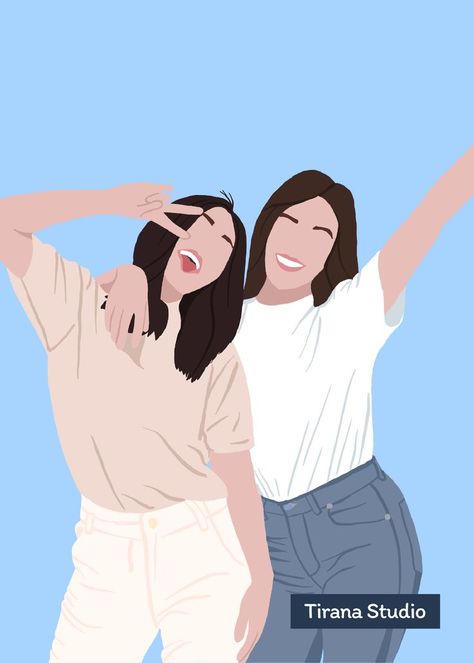 Faceless Best Friends, Faceless Family Portrait, Faceless Illustration, Friends Illustration, Minimalist Drawing, Faceless Portrait, Photo Wedding, Portraits From Photos, Portrait Illustration