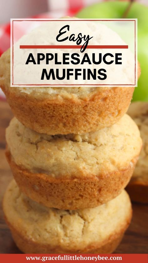 These easy applesauce muffins with cinnamon are the perfect recipe to make from pantry ingredients. These sweet muffins made with cinnamon and applesauce are perfect for a fast breakfast on the go or an after school snack. It’s a great way to use up homemade applesauce. Plus kids love them! Cinnamon Applesauce Muffins, Easy Applesauce Muffins, Applesauce Cupcakes, Applesauce Muffin Recipe, Easy Applesauce, Sweet Muffins, Cinnamon Applesauce, Fast Breakfast, Apple Muffin Recipes