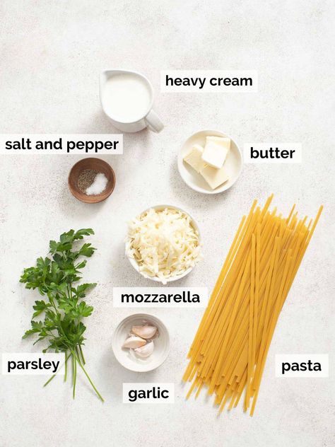 Mozzarella Alfredo Pasta Alfredo Sauce Recipe No Parmesan, Alfredo Sauce Without Parmesan, Pasta Without Sauce, Pasta Without Cheese, Low Sodium Pasta, Low Sodium Pasta Sauce, Low Sodium Cheese, Cheesy Pasta Recipes, Pasta With Alfredo Sauce