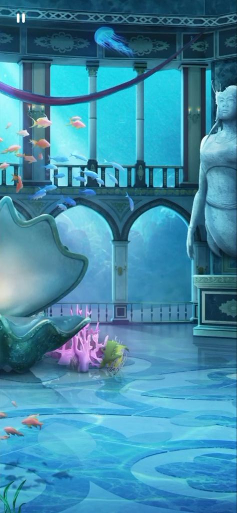 Mermaid Palace Under The Sea, Atlantis Bedroom, Mermaid Castle Underwater, Mermaid House Underwater, Mermaid Throne, Palace By The Sea, Starwars Oc, Underwater Palace, Mermaid Palace