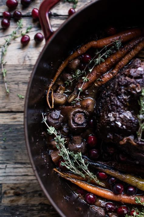 Cranberry Pot Roast | Half Baked Harvest Half Baked Harvest Slow Cooker, Half Baked Harvest Recipes, Crockpot Roast, Harvest Recipes, Half Baked, Pot Roast Recipes, Halloween Dinner, Half Baked Harvest, Chuck Roast