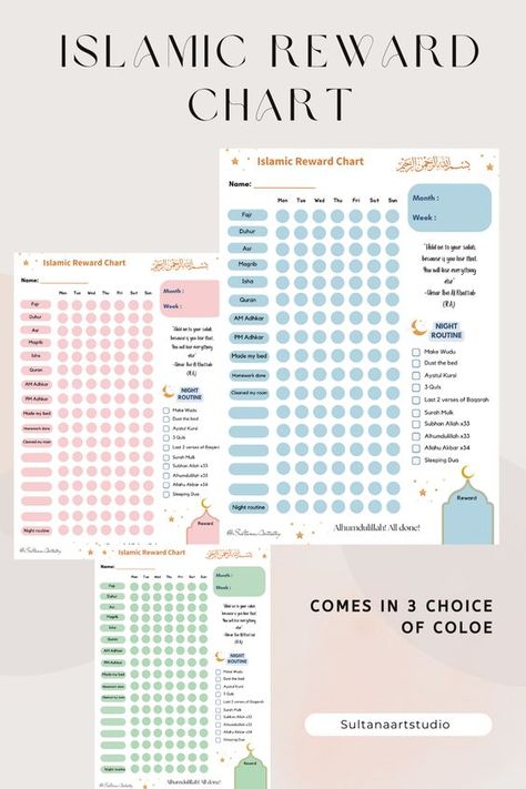 Encourage your little one to track their Salah, Quran, Adhkar with our minimalistic 'Islamic Reward Chart' along with a Night Routine checklist. Includes free space to jot your own to-do list to incorporate. Print & laminate the chart in order to reuse it several times. Night Routine Checklist, Reward Chart Template, Reward Chart For Kids, Routine Checklist, Homeschool Routine, Ramadan Activities, Reward Chart Kids, Kids Rewards, Chart For Kids