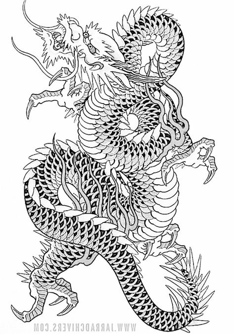 Black And Grey Japanese Dragon Tattoo, Japanese Dragon Stencil, Japanese Dragon Tattoo Stencil, Dragon Japanese Tattoo, Japanese Dragon Tattoo Designs, Traditional Tattoo Dragon, Dragon Tattoo Stencil, Chinese Dragon Drawing, Japanese Hand Tattoos