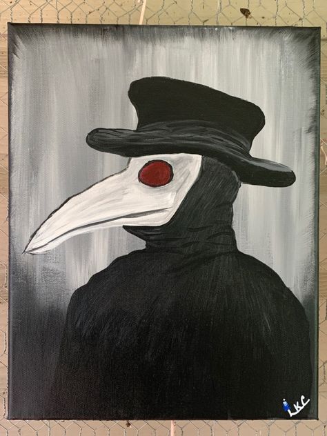 Plague Doctor Painting, Plague Doctor Art, Doctor Painting, Black Plague Doctor, Plague Doctors, Black Plague, Plague Mask, Plague Doctor Mask, Halloween Painting