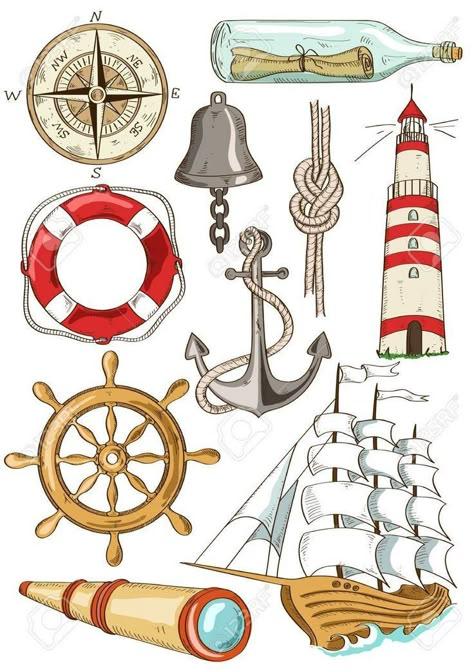 Compass Vector, Journal Stickers, Nautical Theme, الرسومات اللطيفة, Beach Art, Watercolor Clipart, Columbus, Compass, Seamless Patterns