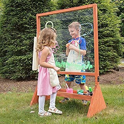 Amazon.com: Double Sided Indoor/Outdoor Plexiglass Art Easel (21 x 36 x 51 in) - Easy to Clean, Kids Can Draw or Paint From Both Sides Plexiglass Art, Kids Art Easel, Outdoor Chalkboard, Diy Easel, Activities For Boys, Kids Cleaning, Art Area, Fun Arts And Crafts, Art Easel