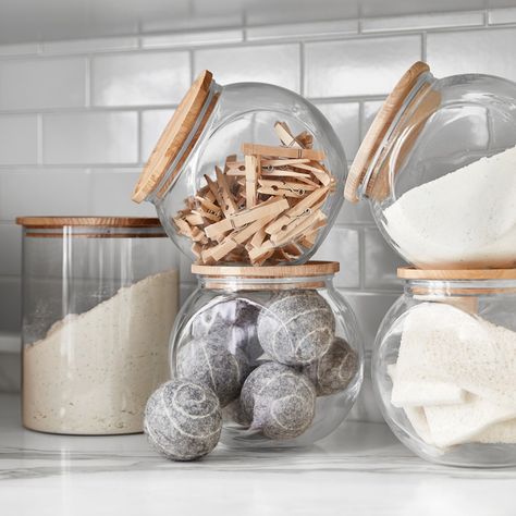 Hold Everything Angled Glass Jar Kids Pottery, Cleaning Brushes, Dryer Balls, Utila, Dream House Interior, Pottery Barn Teen, Stylish Storage, Williams Sonoma, Storage Jars