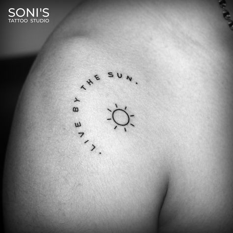 Live by the Sun Love by the moon Soni's Tattoo Studio 09974432274 Navsari Gujarat . Tattoo done by @nitesh_devi_soni at most Trusted Tattoo Studio of town @sonistattoo_by_nitesh . #sonistattoo #navsari #gujarat #india #tattoo #besttattooingujarat #besttattooinindia #tattooingujarat #tattooinindia #tattoos #tattooartist #tattooideas #tattooist #tattoolife #tattoodesign #tattoolove #tattoowork #art #tattoostudio #tattooart #tattoopro #proffesionaltattooartist Live By The Sun Tattoo, Live By The Sun Love By The Moon, Live By The Sun Love By The Moon Tattoo, Love By The Moon Tattoo, India Tattoo, The Moon Tattoo, Sunrise Tattoo, Love By The Moon, L Tattoo