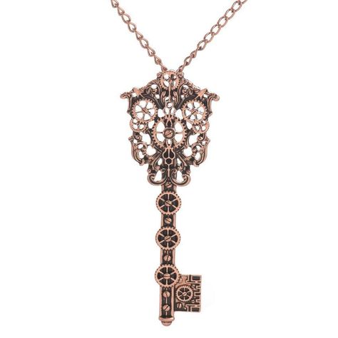 Key pendant steampunk fashion necklace Steampunk Key Necklace, Steampunk Mode, Moda Steampunk, Key Necklace Vintage, Steampunk Key, Steampunk Pendant, Skeleton Key Necklace, Key Pendant Necklace, Steampunk Necklace