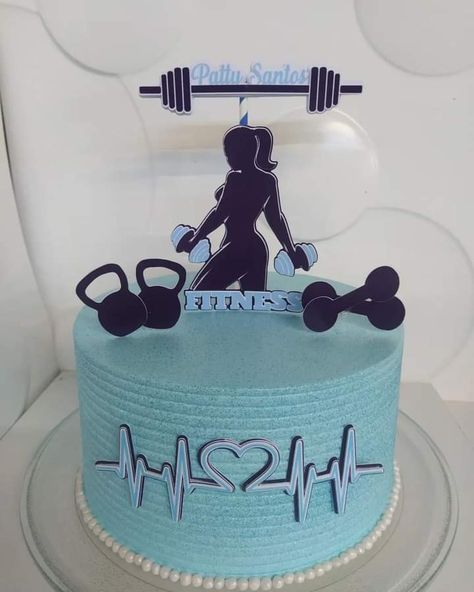 Bolo Crossfit, Fitness Cake, Gym Cake, Bolo Fit, 33rd Birthday, Cakes For Women, Easy Cake Decorating, Cute Instagram Pictures, Gym Quote