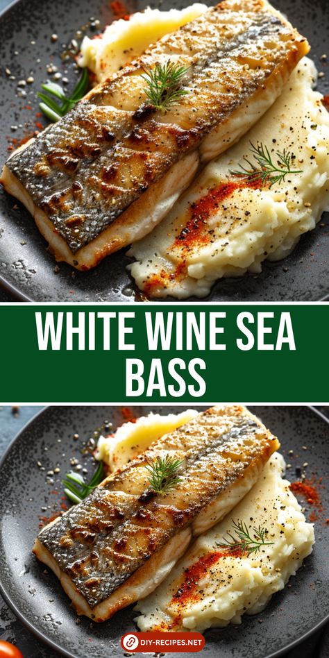 Delight in white wine sea bass with this easy recipe! A savory dish that's quick to prepare and packed with flavor. Black Sea Bass Recipes Pan Seared, White Bass Recipes, Black Sea Bass Recipe Baked, Stripped Bass Recipes, Striper Recipes, White Sea Bass Recipe, Seabass Recipe Baked, Baked Sea Bass Recipes, Sea Bass Recipes Baked