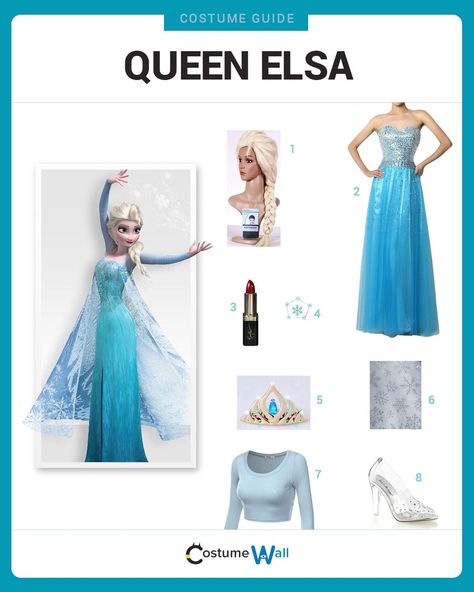 Costumes For Blonde Women, Costumes For Blondes, Frozen Costume Diy, Elsa Diy, Blonde Characters, Costume Wall, Disney Sewing, Elsa Halloween Costume, Frozen Jr