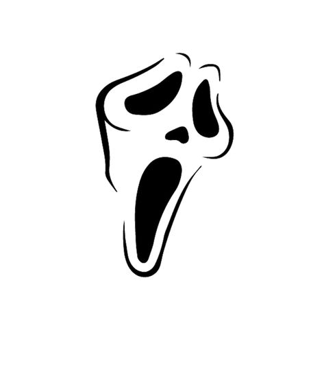 Ghostface Stencil, Dark Draw Creepy Easy, How To Draw Ghostface, Pixel Art Horror, Scream Pfp, Ghostface Drawing, Scream Drawing, Ghostface Tattoo, Pumpkin Stencils Free