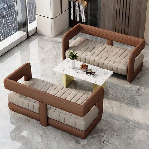 PopperLip 3 - Piece Faux Leather Reception Set | Wayfair Coffee Table With Seating, Sofa Design Ideas, Sofa Couch Design, Luxury Sofa Modern, Sofa Armrest, Sofa Design Wood, Wooden Sofa Set Designs, Luxury Sofa Design, Wooden Sofa Designs