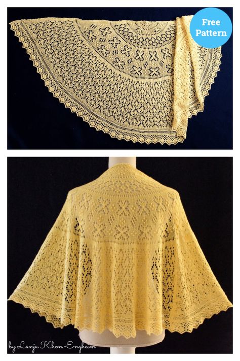 Lace knitting shawl