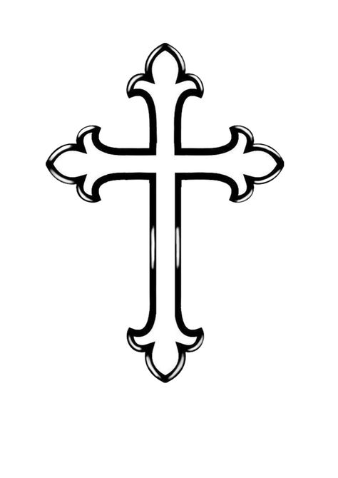 Christian Cross Tattoos, Holy Tattoos, Cross Outline, Cross Drawing, Medieval Tattoo, Fake Skin, Cross Tattoo Designs, Tattoo Stencil Outline, Desenho Tattoo