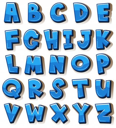 English alphabets in blue blocks Premium... | Premium Vector #Freepik #vector #background #blue-background #blue #character Blue Alphabet Letters, Cool Letter Fonts, Alphabets Design, Alphabet Capital Letters, Letters Fonts, Alfabet Font, Graffiti Lettering Alphabet, Alphabet Lettering, Font Letters