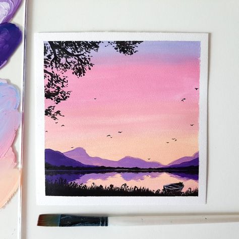 Small Abstract Painting, Modern Art Canvas Painting, Pastel Sunset, Leaf Drawing, Canvas Painting Designs, Painting Art Lesson, Cat Air, Small Canvas Art, Nature Art Painting