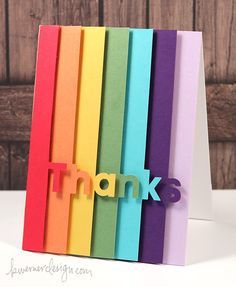 Die-cut Type card - video tutorial by Kristina Werner - using Silhouette Studio Pop Up Thank You Card, Pride Cards, Rainbow Card, 카드 디자인, Birthday Cards Diy, E Card, Creative Cards, Cool Cards, Paper Cards