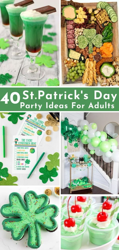 Host a St. Patrick’s Day party for your friends and family with my selection of festive St. Patrick's day party ideas for adults. Plan a delicious menu for your guests with St. Patrick's day cocktails, delicious St. Patrick's day food ideas, and sweet treats. Decorate your home with St. Patrick’s day party decorations. Enjoy a night of laughter with hilarious St. Patricks's day games for adults and fun activities. Click the link to discover more festive Irish party ideas. St Patricks Appetizers, Day Party Ideas For Adults, St Patrick Party Food, Saint Patricks Party Ideas, St Pattys Party, St Patrick's Day Appetizers, St Patricks Food, St Patricks Decorations, Party Ideas For Adults