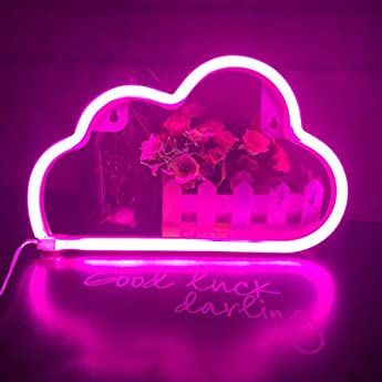 Battery Wall Lights, Neon Lamp, Christmas Birthday Party, Cool Lamps, Cloud Shapes, Led Neon Lighting, Neon Light Signs, Form Design, Pink Clouds