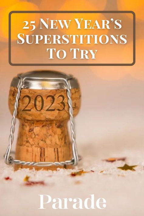 From Kissing at Midnight To Cleaning on NYE, 25 New Year’s Superstitions To Try #superstitions #nye #newyears #newyearseve #newyearresolutions https://parade.com/1133128/marynliles/new-year-superstitions/ New Years Superstitions, Nye Traditions, Holiday Party Cocktails, New Years 2023, New Year's Eve Countdown, New Years Traditions, Party Cocktails, Nye Party, Noise Makers