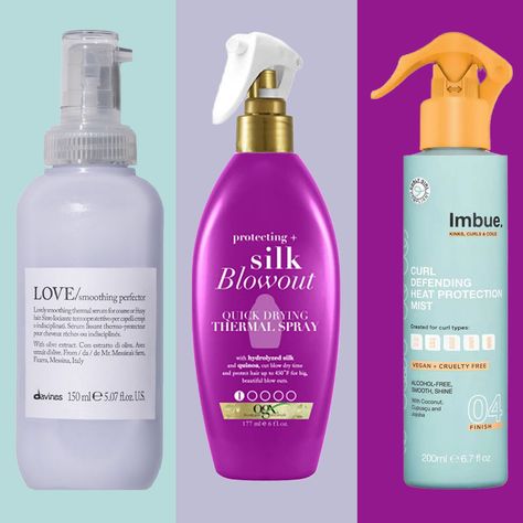 The Best Heat Protectants for All Types of Hair—From Hair Experts Best Heat Protectant, Best Heat Protectant Spray, Blowout Curls, Heat Protectant Spray, All Types Of Hair, Heat Protectant Hair, Hair Milk, Types Of Hair, Hair Things