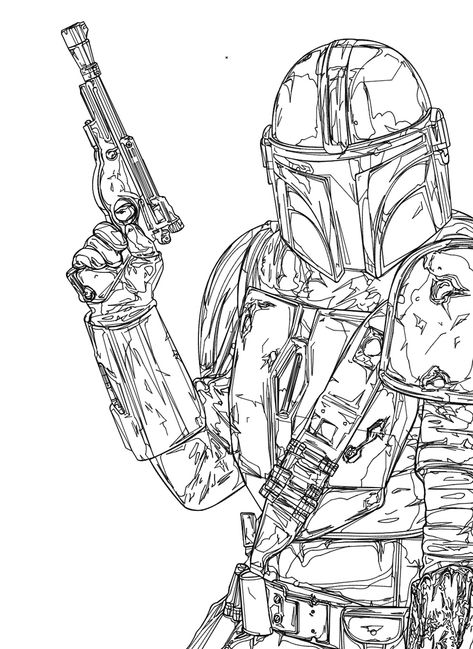 Star Wars: The Mandalorian on Behance The Mandalorian Sketch, Mandalorian Sketch, Starwars Drawings, Mandalorian Drawing, Sketching 101, Star Wars Sketches, Star Wars Coloring Pages, Star Wars Coloring, Star Wars Art Drawings