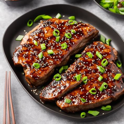 Teriyaki Pork Steak Recipe Recipe | Recipes.net Grilled Sirloin Steak Recipes, Pork Loin Steak Recipes, Teriyaki Beef Jerky Recipe, Pork Teriyaki, Teriyaki Pork Tenderloin, Steak Marinated, Teriyaki Beef Jerky, Pork Steak Recipe, Sirloin Steak Recipes