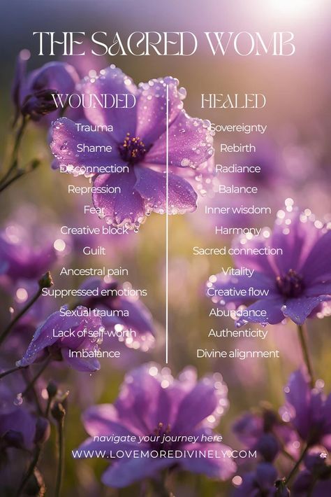 The Sacred Womb: From Wounded to Healed - LITTLEMISSDESSA Womb Healing For Women, Womb Work, Womb Massage, Womb Health, Feminine Embodiment, Spiritual Beauty, Womb Healing, Cycle Syncing, Life Dreams