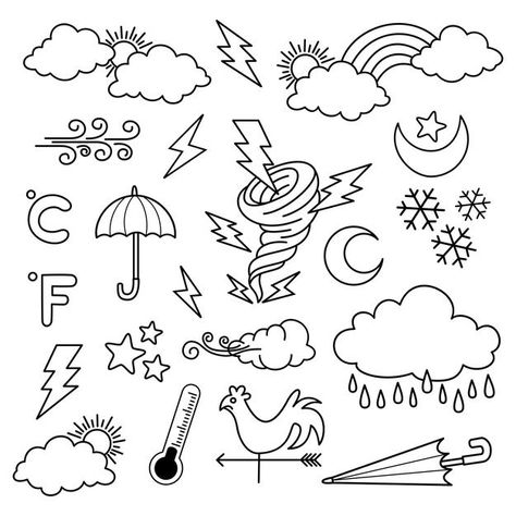 Air Doodle, Weather Drawing, Line Art Style, Doodle Vector, Orange Icons:), Circle Symbol, Doodle Ideas, Doodles Drawings, Hand Draw