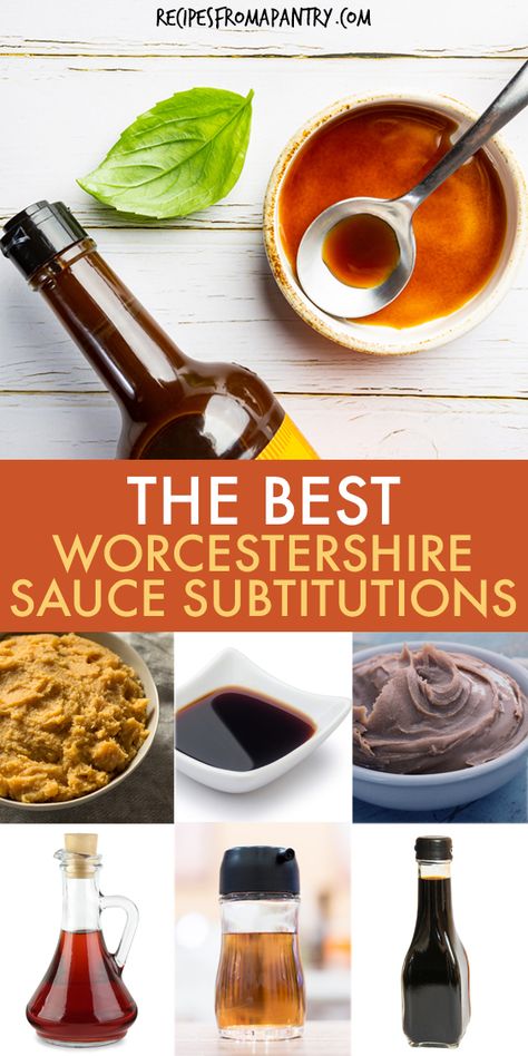 The Best Worcestershire Sauce Substitutes are usually easy pantry staple ingredients you own. You can easily use one of these 21 Worcestershire sauce substitutes in all sorts of recipes. Includes 1 to 1 swaps found in your pantry or fridge, and easy blends that can be whipped up in moments. No need to fret when you run out of Worcestershire, because this list has got you covered! Click through to get this awesome substitute for Worcestershire sauce collection!! #worcestershiresauce #Substitutes Worshersire Sauce Substitute, Substitute For Worchestire Sauce, How To Make Worcestershire Sauce, Worchester Sauce Substitute, Worchester Sauce Recipe, Substitute For Worcestershire Sauce, Homemade Worcestershire Sauce, Worcestershire Sauce Substitute, Mushroom Marinade