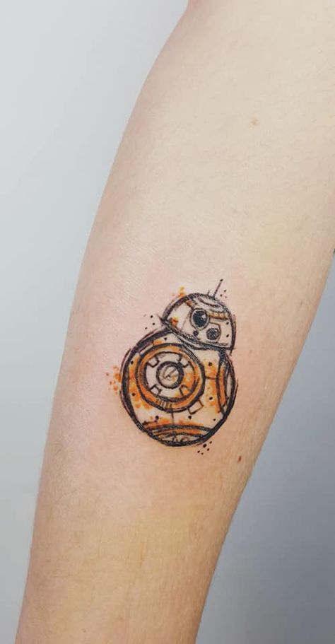 bb8, bb-8, bb8 tattoo, star wars tattoo, sw tattoo, nerd, geek Geek Tattoo Ideas, Millenium Falcon Tattoo, Millennium Falcon Tattoo, Star Wars Tattoo Sleeve, Falcon Tattoo, Nerd Tattoo, Geek Tattoo, Millenium Falcon, Tatuaje A Color