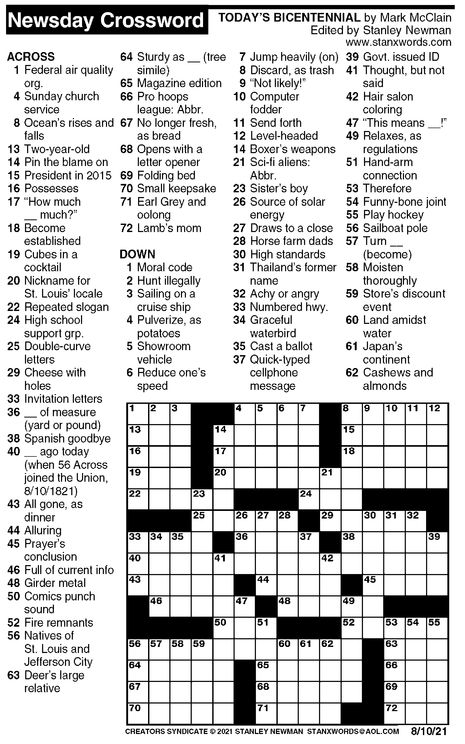 Free daily crossword puzzles from newsday Printable Crossword Puzzles For Adults, Wedding Crossword Puzzle, Free Printable Crossword Puzzles, Fill In Puzzles, Printable Crossword Puzzles, Mind Puzzles, Difficult Puzzles, Critical Thinking Activities, Photo Quilts