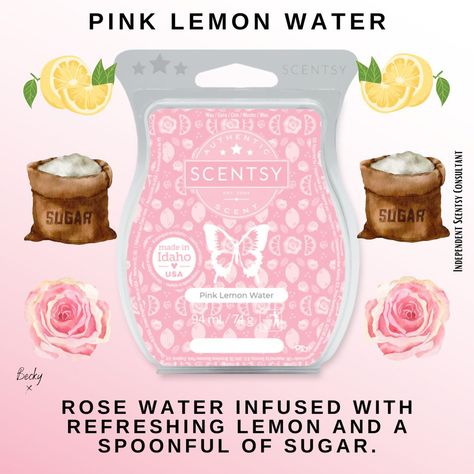 Rose water infused with refreshing lemon and a spoonful of sugar. #Lemon #NewScentsy2022Scents #NewScentsySpringSummer2022Fragrances #PinkLemonWaterScentsyBar Check more at https://www.thecandleboutique.co.uk/product/pink-lemon-water-scentsy-bar/ Scentsy Uk, A Spoonful Of Sugar, Candle Boutique, Scentsy Bar, Scentsy Wax Bars, Scentsy Scent, Scentsy Bars, Pink Lemon, Sugar Spoon