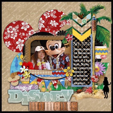 Dinner Scrapbook Layouts, Disney Moments, Paper Bag Scrapbook, Cruise Scrapbook, Scrapbook Disney, Disney Layouts, Disney Scrapbooking Layouts, Vacation Scrapbook, Disney Scrapbook Pages