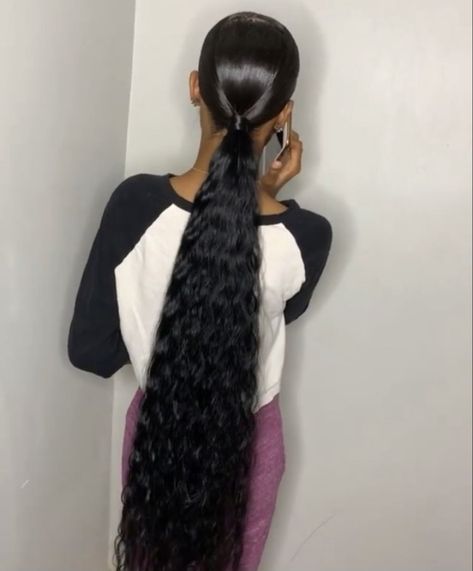 Low Ponytail With Swoop, Cute Ponytail Styles, Sleek Braided Ponytail, Girly Hairstyles, Long Ponytail, Weave Ponytail Hairstyles, Braided Hairstyles For Black Women Cornrows, Sleek Ponytail Hairstyles, Cute Ponytails