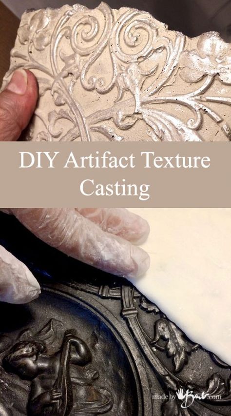 DIY Artifact Texture Casting Concrete Molds Diy, Plaster Crafts, Furniture Appliques, Concrete Diy Projects, Astuces Diy, Concrete Molds, Concrete Crafts, Iron Orchid Designs, Concrete Projects