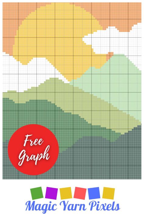 Crochet Landscape Blanket, How To Crochet Graph Patterns, C2c Crochet Graphs, Crochet C2c Pattern Free Charts, Crochet Blanket Grid Pattern, Crochet Graphgan Patterns Free Charts, Graphagram Crochet, Graphgans Patterns Free, Crochet Graphgan Patterns Free Pixel Art