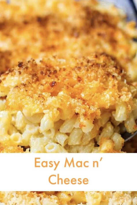 Macaroni and cheese is easy, and it can satisfy just about any appetite. Easy mac n' cheese is made with an easy cheese sauce, poured over cooking noodles, then baked crispy. Make it a mac n' cheese night! #macncheese #macandcheese #macaroniandcheese #easyrecipe #pastarecipe Crispy Mac And Cheese Recipe, Easy Baked Macaroni And Cheese, Best Mac And Cheese Recipe Easy, Easy Mac N Cheese Recipe, Easy Mac N Cheese, Best Mac N Cheese Recipe, Baked Mac And Cheese Recipe, Baked Macaroni And Cheese, Easy Mac And Cheese