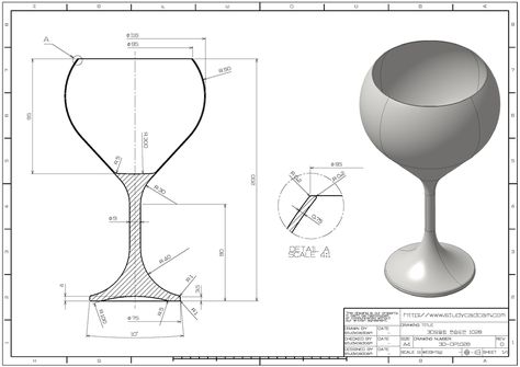 Autodesk Inventor Tutorial #7 | How to make Wine Glass - STUDYCADCAM Wine Glass Drawing, How To Make Wine, Solidworks Tutorial, 3d Sketch, Mechanical Engineering Design, Autodesk Inventor, 3d Modeling Tutorial, Model House Plan, 3d Drawings