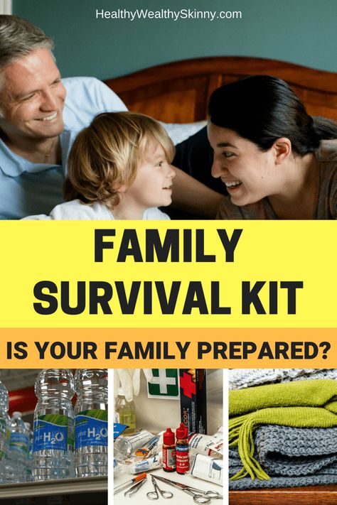 Family Survival Kit | Is your family prepared for emergencies? Taking care of your family means making sure they are prepared for an emergency. Learn how to create a family survival kit that includes all the essential supplies your family needs if faced with a natural disaster or other emergency. #familysurvivalkit #survivalkit #emergencykit #emergencyplanning #disasterpreparedness #emergencypreparedness #healthywealthyskinny #HWS Survival Supplies, Natural Disaster, Emergency Plan, Family Of 4, Disaster Preparedness, Survival Food, Mommy Blogger, Survival Prepping, Emergency Kit