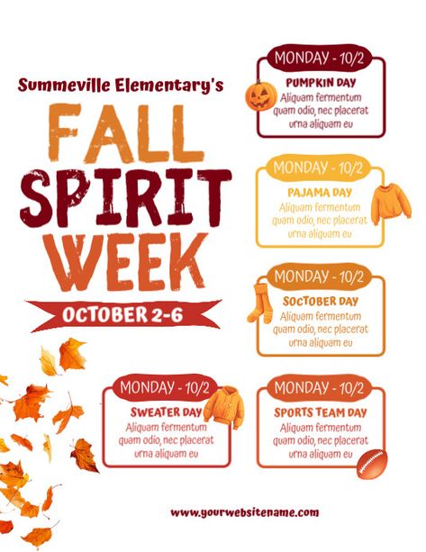 White List-based Fall Spirit Week Flyer (us Letter) Fall Spirit Week, Spirit Week Flyer, Church Halloween, Photoshop Flyer, Linkedin Background Image, Linkedin Background, Flyers Design, Linkedin Banner, Kindle Book Cover