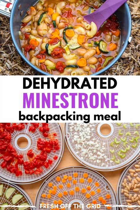 Dehydrated Veggies, Dehydrating Food Storage, Food Dehydration, Camping Menu, Dehydrated Vegetables, Elbow Pasta, Hiking Food, Food Dehydrator, Minestrone Soup