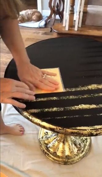 Hi, I'm Rhonda, a Hometalker here in Houston. I recently did a Facebook Live with Hometalk in which I added gold leafing to an old, metal table. In case you missed it, here's my tutorial!If you're in the Houston area, you can Team Up with me get this look on a piece of your furniture, or to makeover any piece of furniture.  Click here to go to my profile page and send me a message to get started!   Years ago, when I started doing DIY projects, it was really hard to get help, especially… Gold Leaf Furniture, Funky Junk Interiors, Furniture Update, Gold Leaf Art, Leaf Crafts, Table Makeover, Gold Diy, Paint Furniture, Redo Furniture