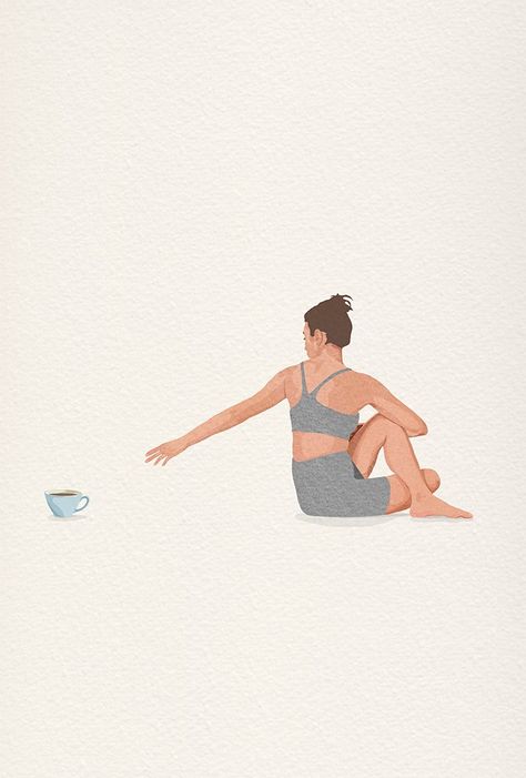 Giselle Dekel — Illustration division Meaningful Illustration, Psychology Wallpaper, Illustration Art Prints, Yoga Drawing, Fridge Art, Morning Stretch, Coffee Art Print, Yoga Illustration, Always Tired