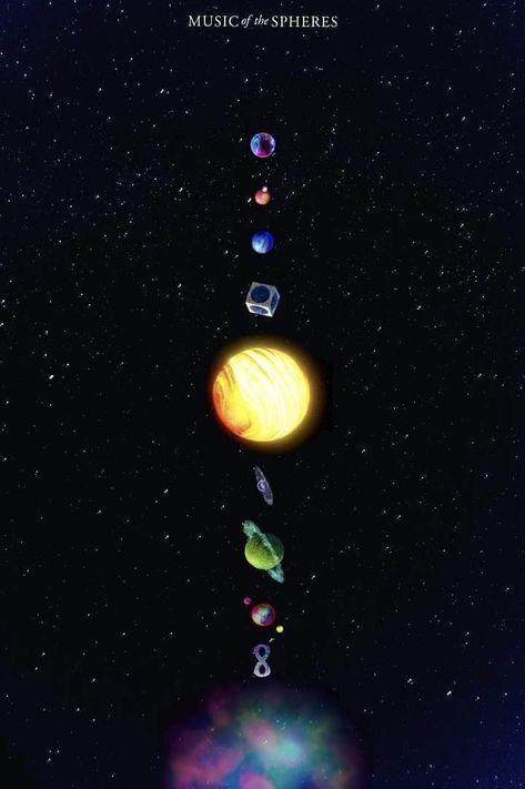 Music of Spheres-Planets Music Of The Spheres Coldplay, Coldplay Tattoo, Coldplay Shirts, Coldplay Music Of The Spheres, Coldplay Art, Coldplay Poster, Coldplay Wallpaper, Music Of The Spheres, Cold Play