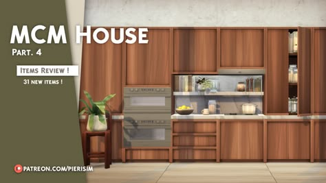 Pierisim Cc, Los Sims 4 Mods, Sims 4 Kitchen, Mcm Kitchen, Restaurant Bathroom, Sims 4 House Plans, Mcm House, Sims 4 Cc Packs, Sims 4 Cc Furniture